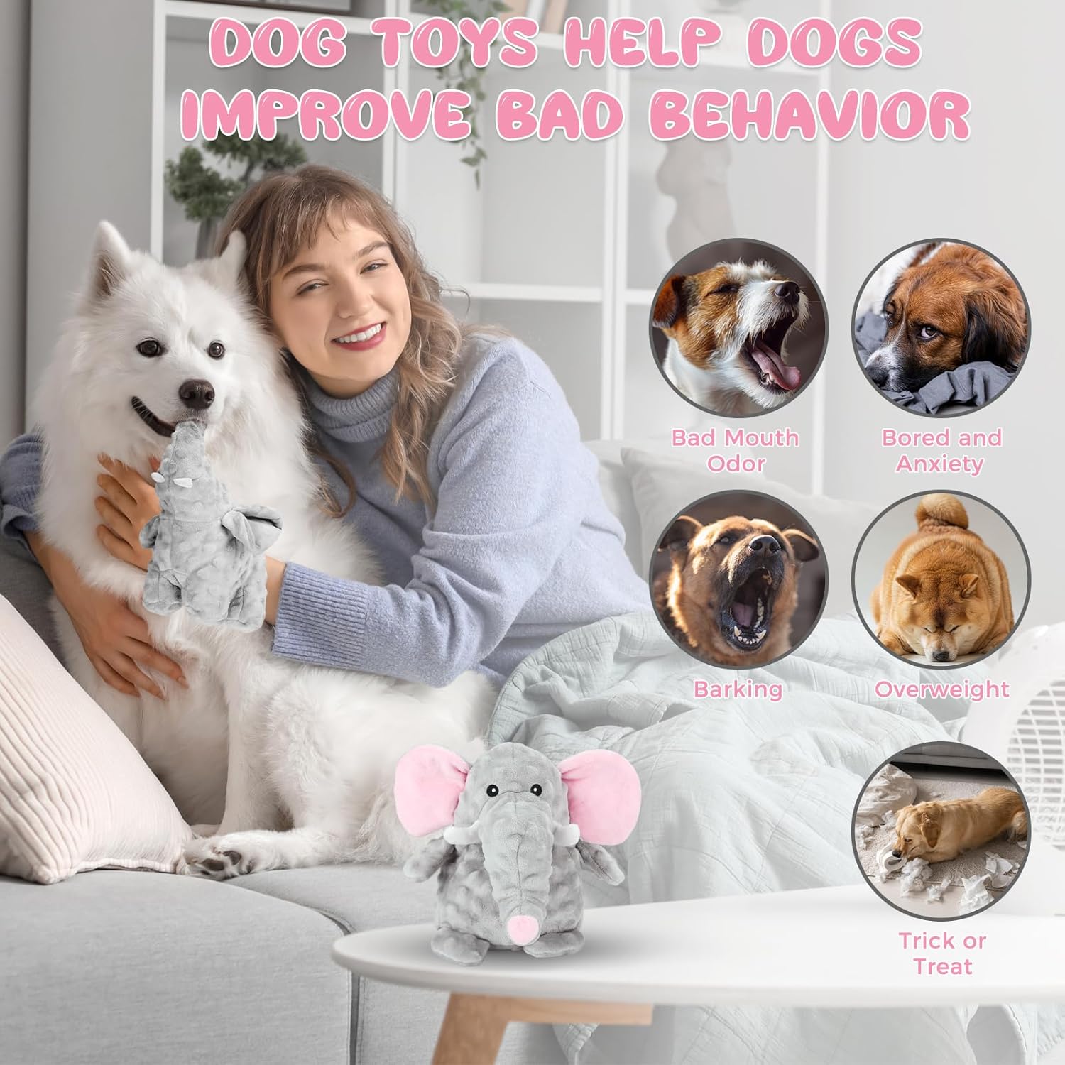 犬のおもちゃ 忙しい犬のおもちゃ 小型 中 大型犬 ぬいぐるみ 動物 インタラクティブ 子犬 おもちゃ かわいい きしむゾウ 犬 お