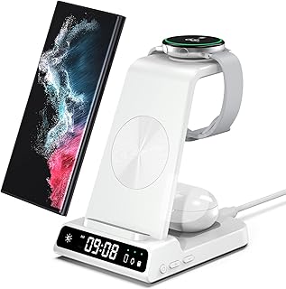 Wireless Charger for Samsung, 3 in 1 Wireless Charging Station for Samsung Galaxy S23 Ultra/S22/S21/S20/Note 20/Z Flip 5/Z Fold 5, Samsung Watch Charger for Galaxy Watch 6/5/4/3, Galaxy Buds 2/Pro/+