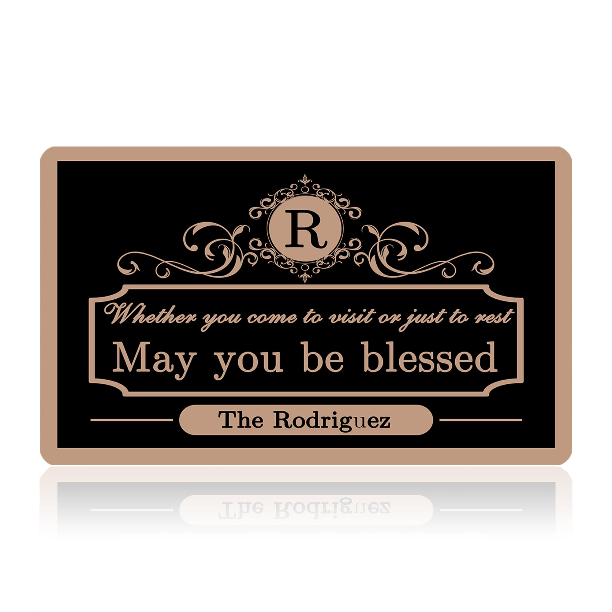 Differ More Customized Monogram Welcome Mats Outdoor for Front Door(Made in USA) - Custom Welcome Door Mats Indoor Entrance with Initial - Low-Profile