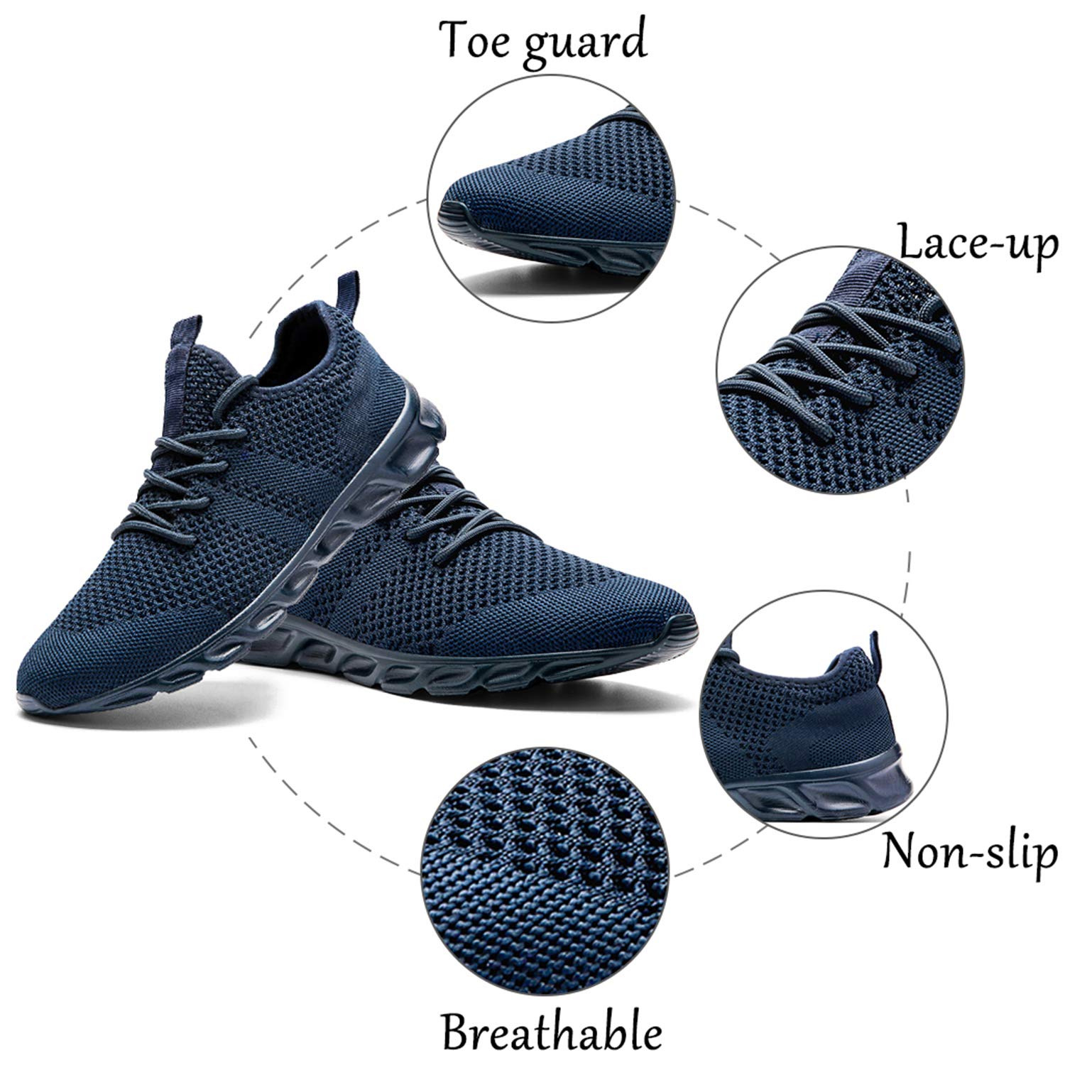 Damyuan Scarpe da Running Corsa Uomo Ginnastica Camminata Casual Jogging Trekking Tennis Trai Mesh Basket Sport Outdoor Fitness Sportive Palestra Platform Sneakers