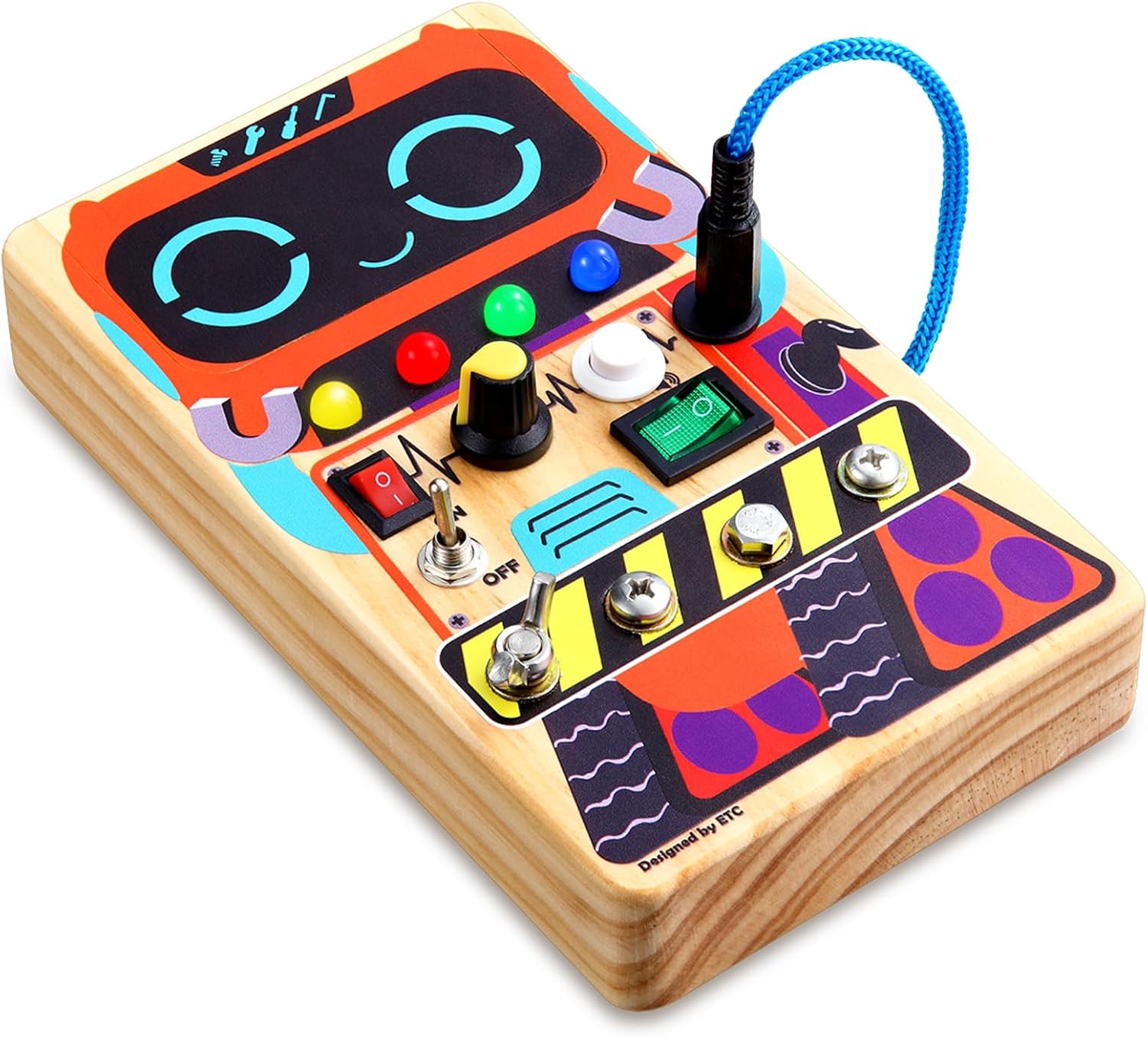 Cozybomb Wooden Super Busy Board Learning Montessori