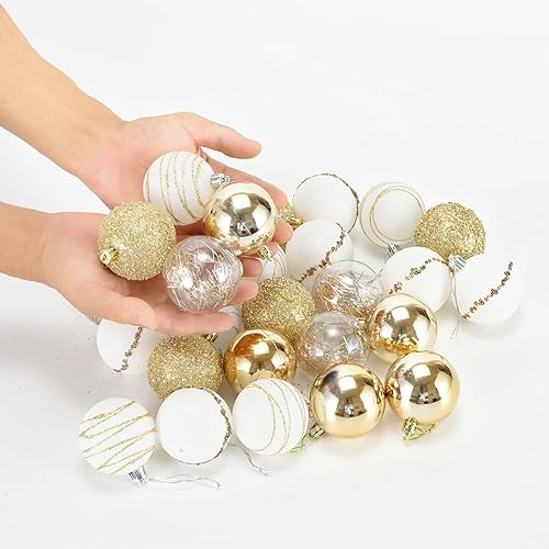 Miniatura 6 de CHICHIC 2.36 pulgadas, 28 adornos de Navidad para decoraciones de árbol de Navidad, adornos de bolas de Navidad, juegos de adornos de árbol de