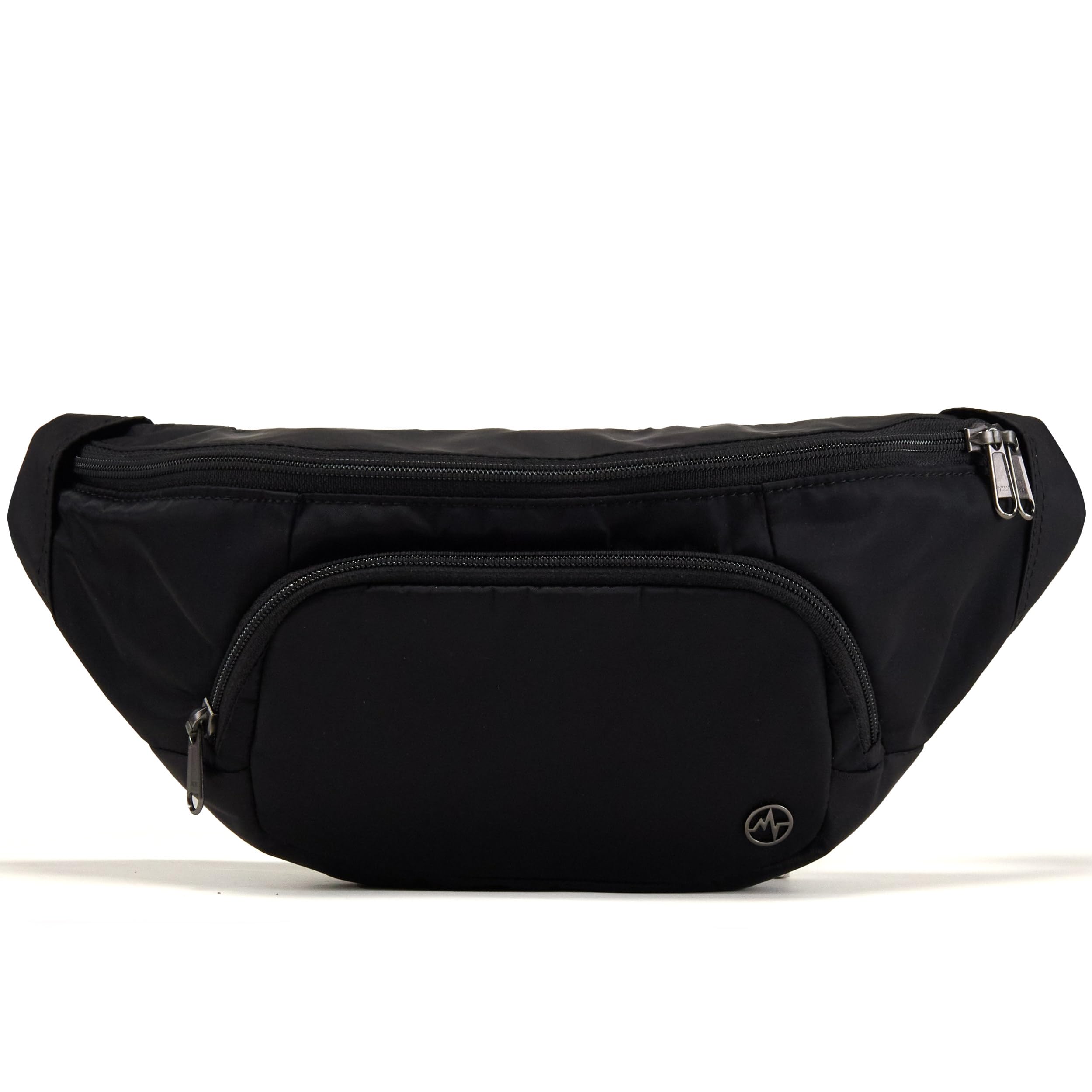 Pander Everywhere Belt Bag Crossbody Fanny Pack with Mesh Pockets and Adjustable Strap 4L Black