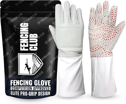 Fencing Glove, 3-Weapon Washable, Pro-Grip Silicone Design, Foil Epee and Saber, Competition Approved