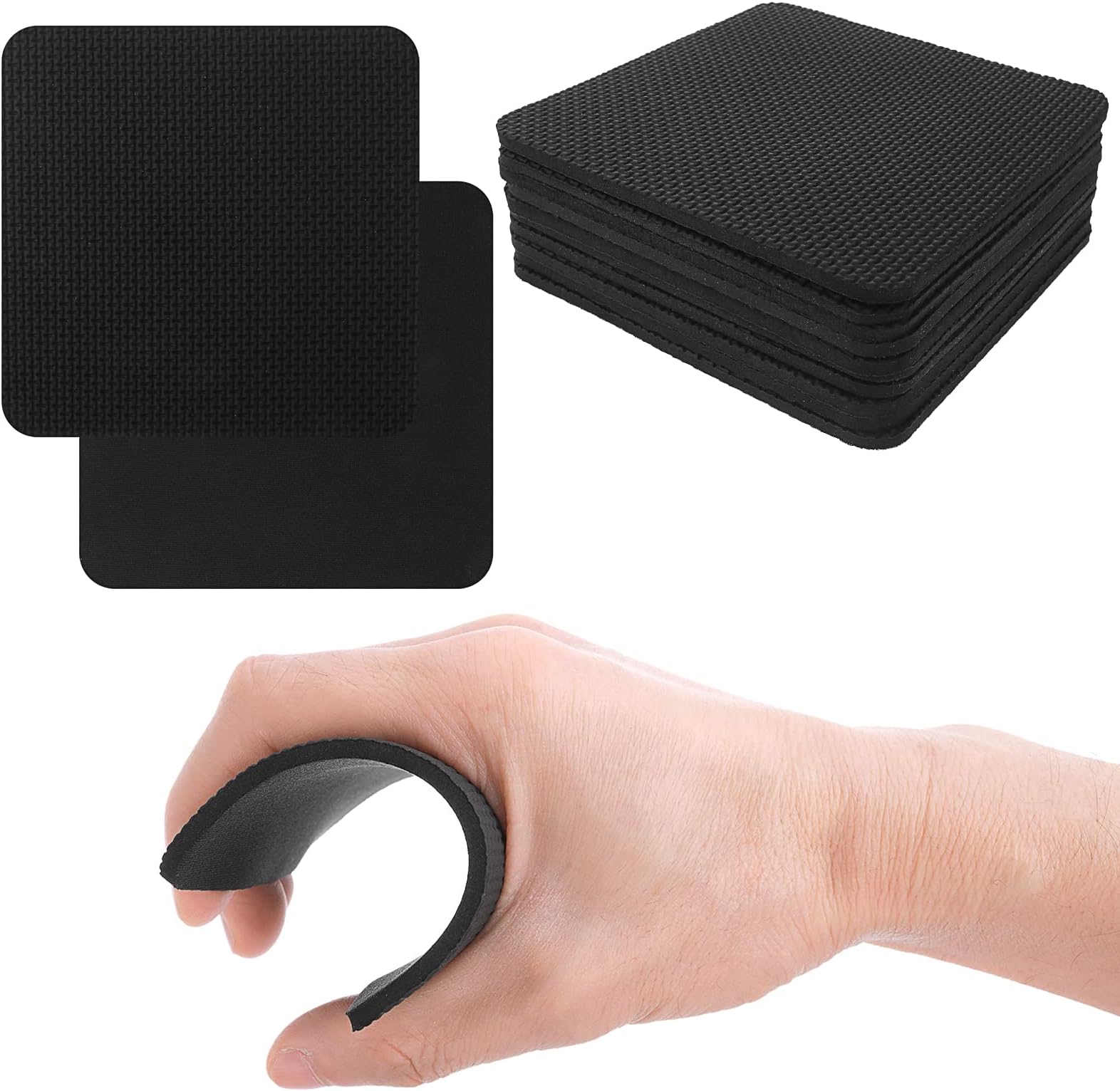 Prasacco 10 Pcs Grip Pads for Weight Lifting, Neoprene Workout Pads, Gym Hand Grips, No More Sweaty Gym Gloves
