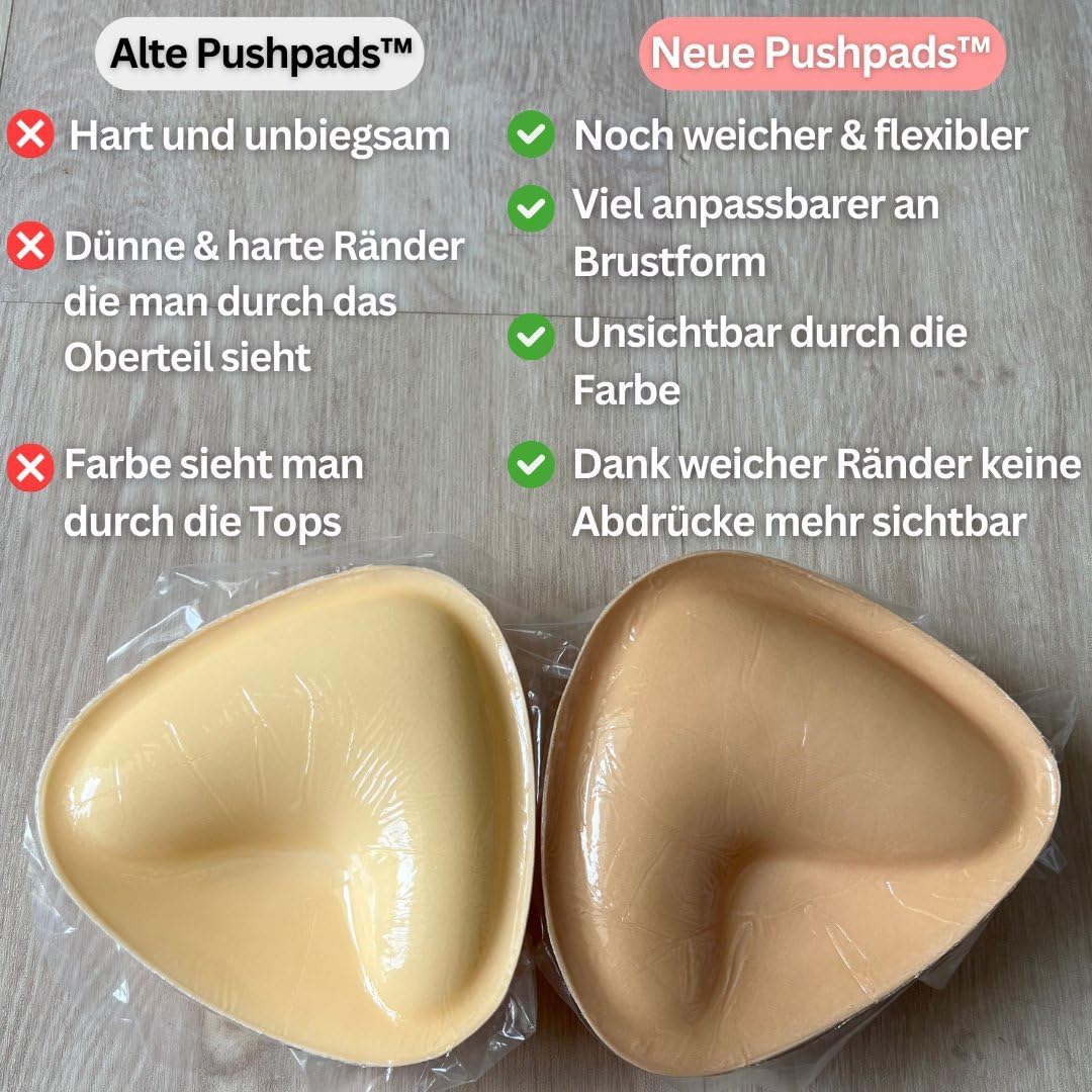 MEIION Pushpads 2.0 Bonnets triangulaires auto-adhésifs encore plus doux, flexibles et adaptables, inserts invisibles pour bikini et maillots de bain