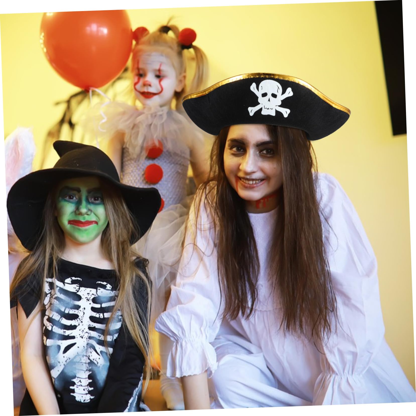 Healeved 6 Pezzi Cappello Pirata Cosplay per Halloween e Carnevale Accessorio Costume con Dorato e Argento Decorazione Festa Tema Pirata per Adulti