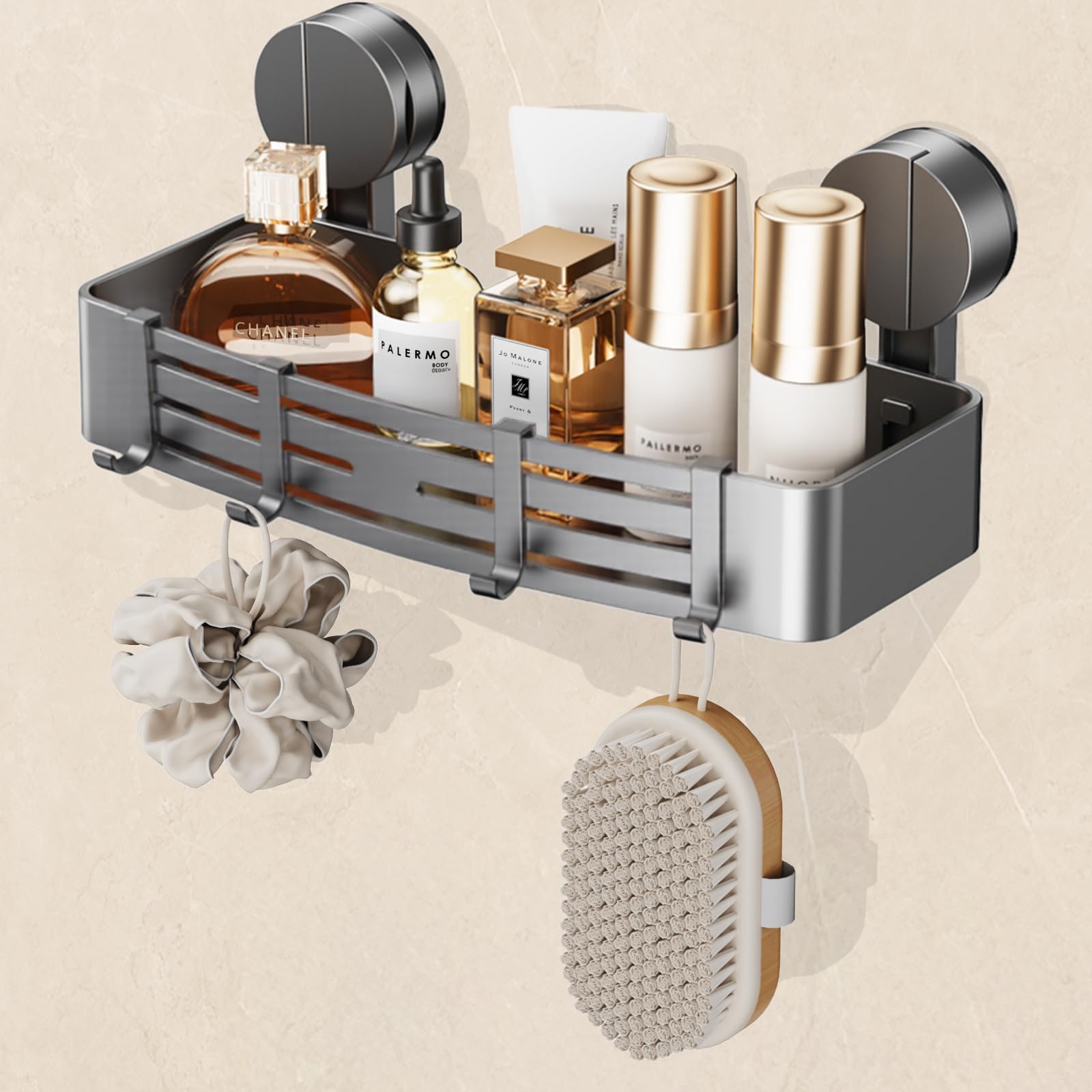 Panier Rangement BÃ©bÃ Ventouse De Panier De Douche, U00e9tagu00e8re D'aspiration De Douche - Support De Rangement Mural Pour Cuisine - Porte-savon Amovible Pour Salle De Bain Etagere Ventouse