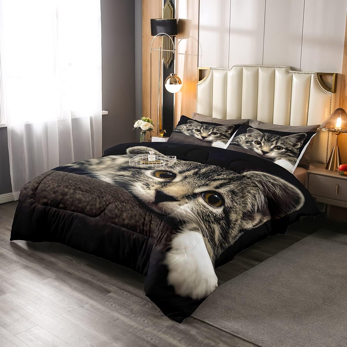 Feelyou Cats Comforter Set 3D Animals Pattern Bedding Set