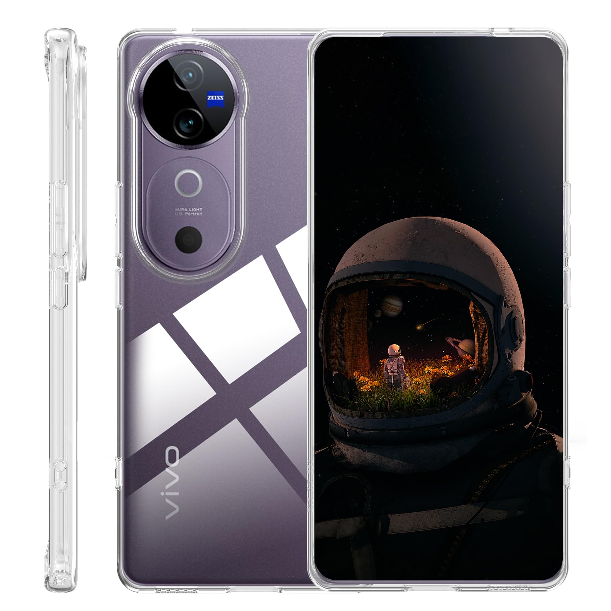 zZjoOojCrystal Clear Case Compatible with Vivo V40 5G Case, Shockproof, Scratch-Resistant, Ultra Thin Protective Case, Non-Yellowing Clear Soft Silicone TPU Mobile Phone Case - Transparent