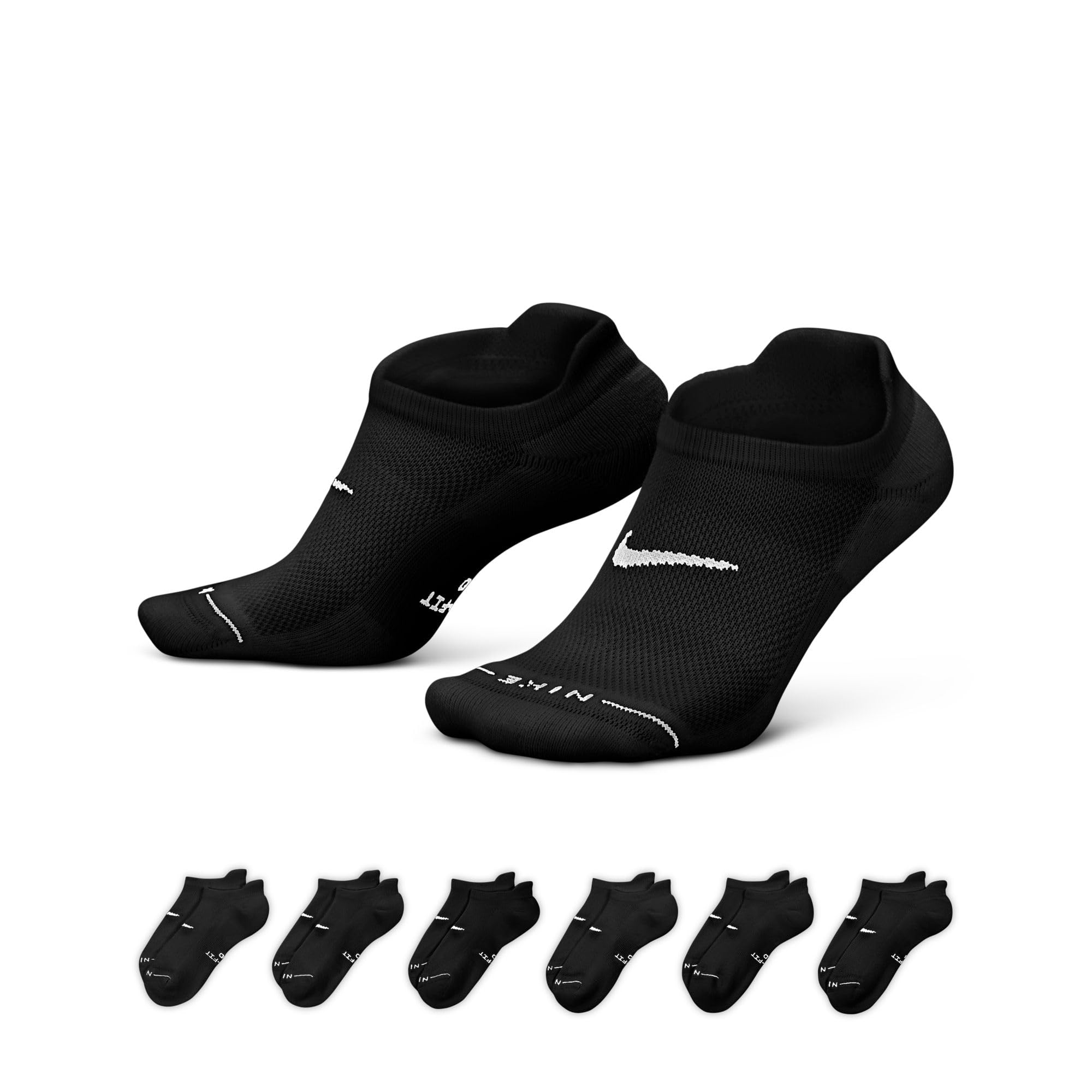 Nike Unisex Adult Everyday Elevated No-Show Socks (6-Pack) | Mens and Womens