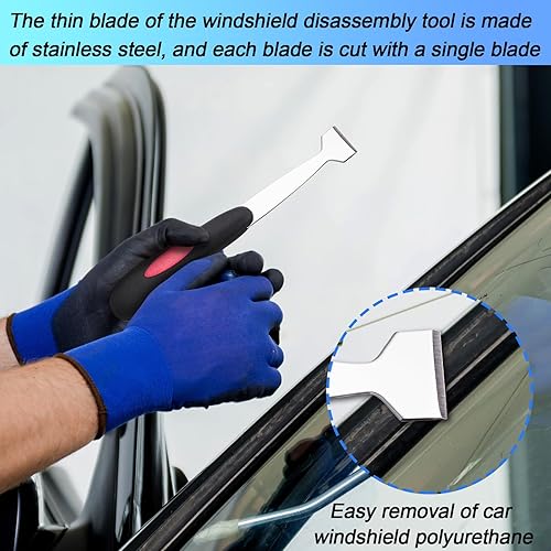 Miniatura 6 de JL&LOVE Herramientas de extracción de parabrisas, universal para parabrisas de automóvil, de liberación rápida, cuchillo frío, parabrisas y ventana