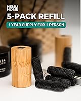 Vista 6 de Bamboo Charcoal Dental Floss Refills, Bambo Woven Fibres, 5 x 33 Yards, Organic Refillable Dental Floss, Natural Floss, Eco-Friendly Floss.
