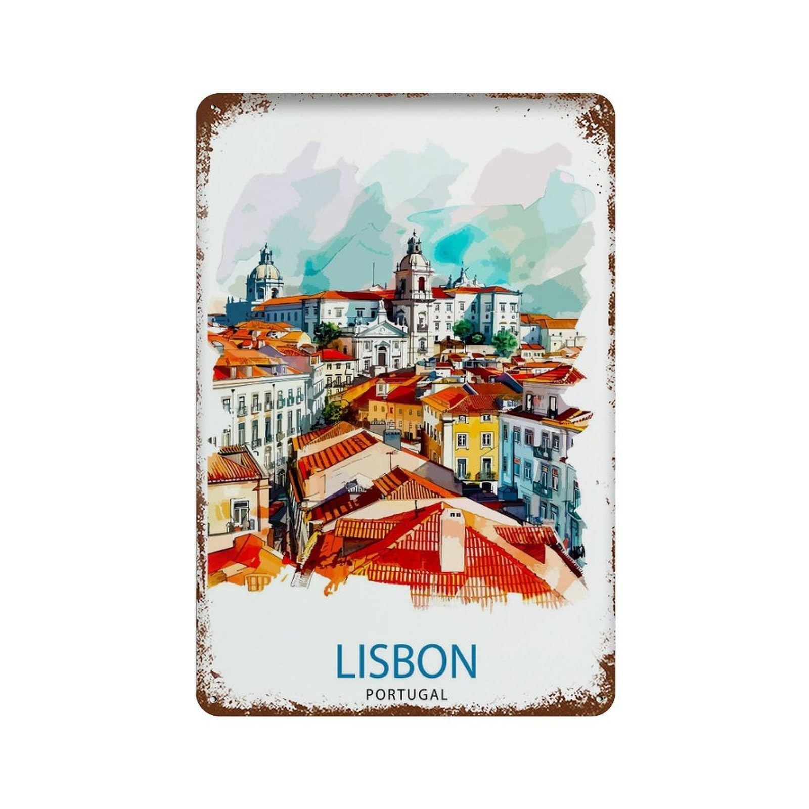 xiaoxiaoshen Lisbon Portugal Travel Wal_4 Wall Decor Art Metal Tin Poster Modern Home Decor Art Home Bar Shop Decorations Vintage Sign 30x20cm