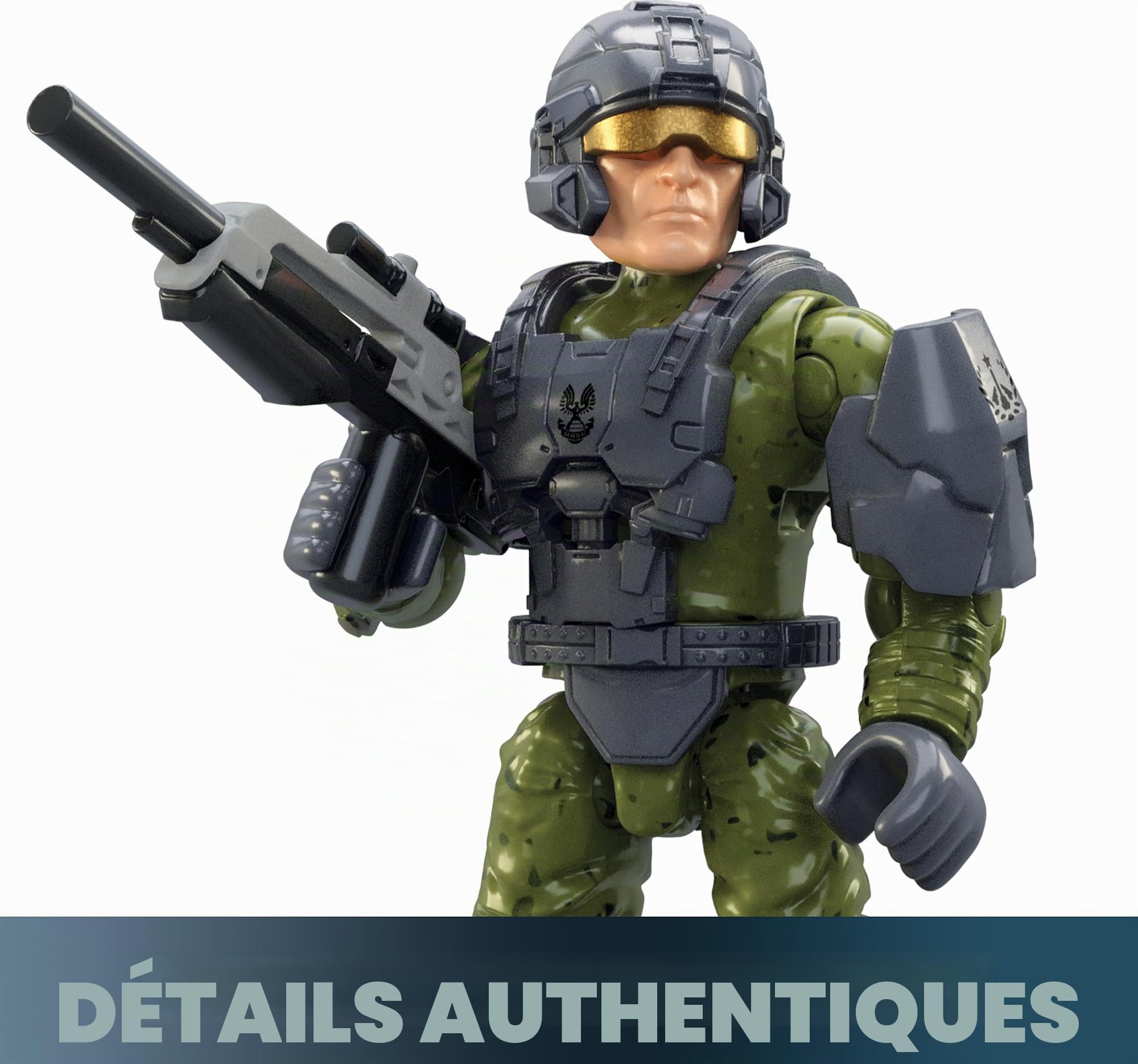 MEGA FLEETCOM Ensemble de jouets de construction Halo Mongoose ATV avec 79 pièces, 2 micro figurines articulées et accessoires