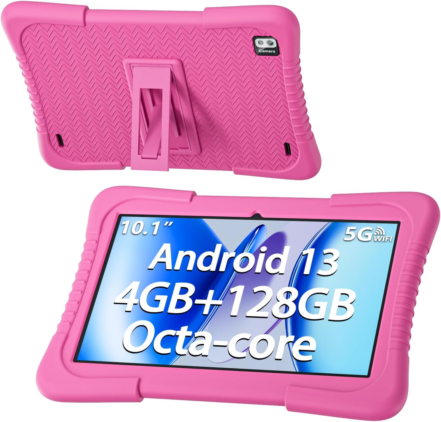 SGIN 10 Inch Tablet, 4GB RAM 128GB ROM, Android 13 Tablet, Octa-Core 2.0Ghz Processor, 1280 * 800 IPS, 2MP+8MP Camera, 6000mAh, GPS, WiFi, Bluetooth (Red)