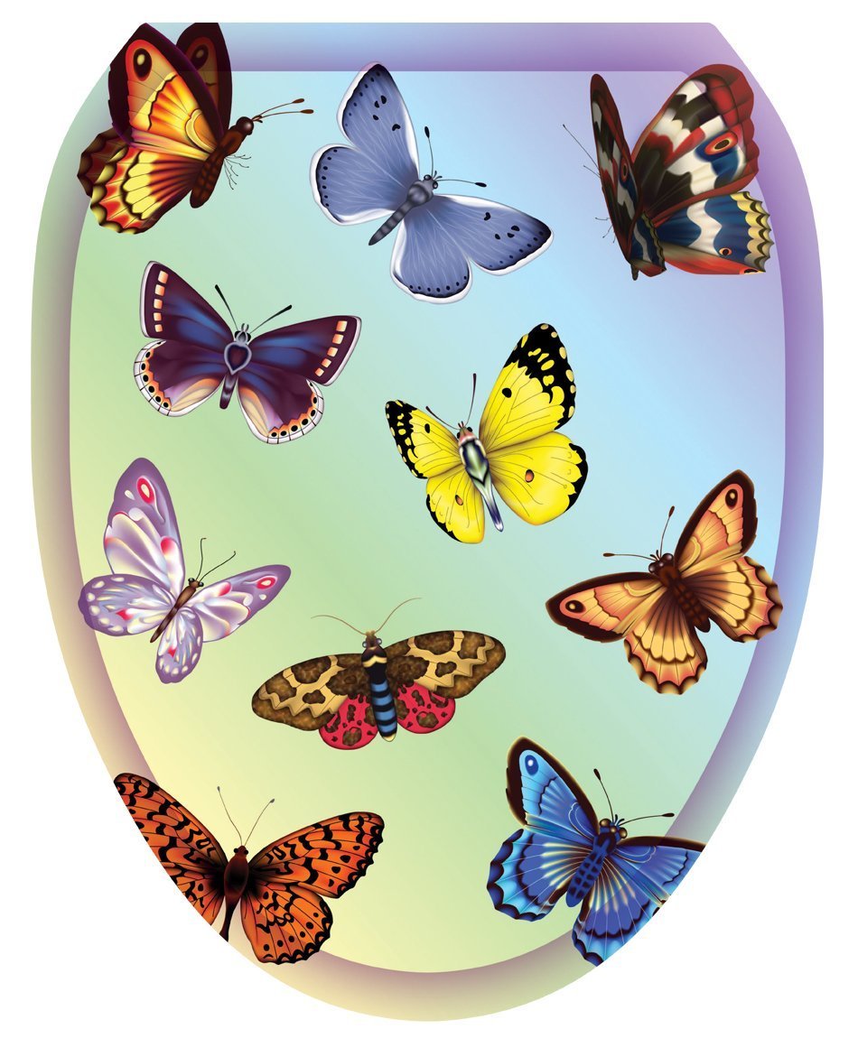 Toilet Tattoos Butterfly Dreams Toilet Seat Decal, Elongated