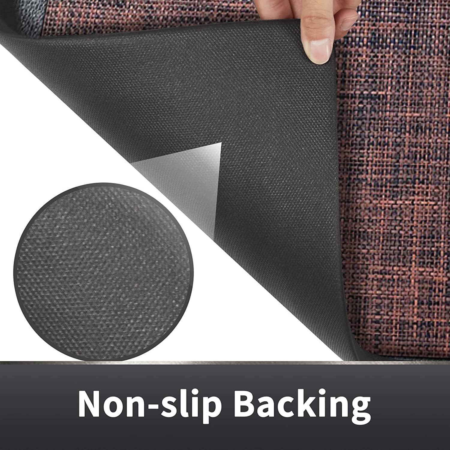 Burgundy Textilene Anti-Fatigue Kitchen Mat with Nonskid Backing