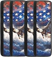 Vista 3 de Fundas para manija de refrigerador con bandera estadounidense de águila, 2 unidades, fundas ajustables para manijas de electrodomésticos, mantiene