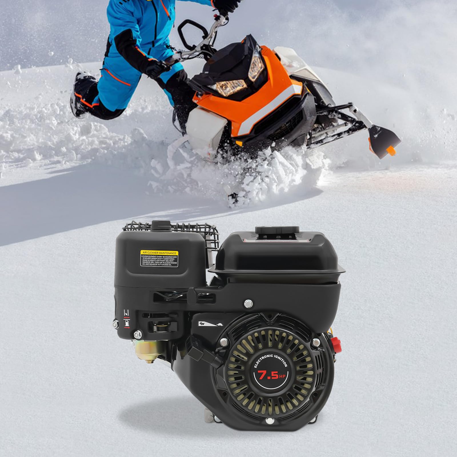 Motor de gasolina de 4 tiempos 7,5 CV 212 cc, motor térmico 3600 RPM 3,6 L, motor de gas para desbrozadora, para agrícola, construcción, Karting, bomba compresor, bajo ruido 75 dB, refrigerado por