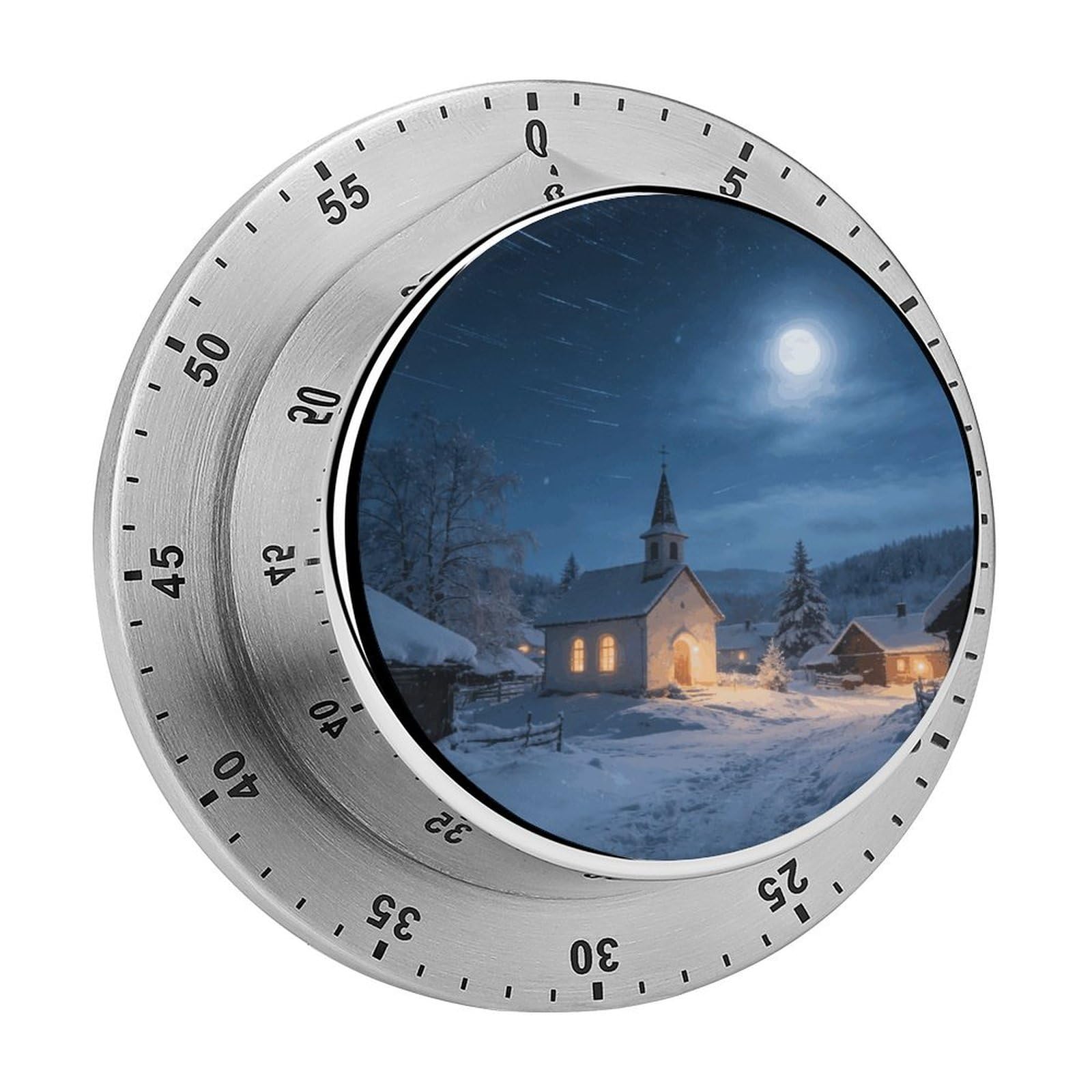 Silent Night Timer Exquisite Stainless Steel Body Desk Visual Timer with Loud Alarm 60-Minute Mechanical Countdown Timers Magnetic Backing Cooking Kitchen Timers for Work