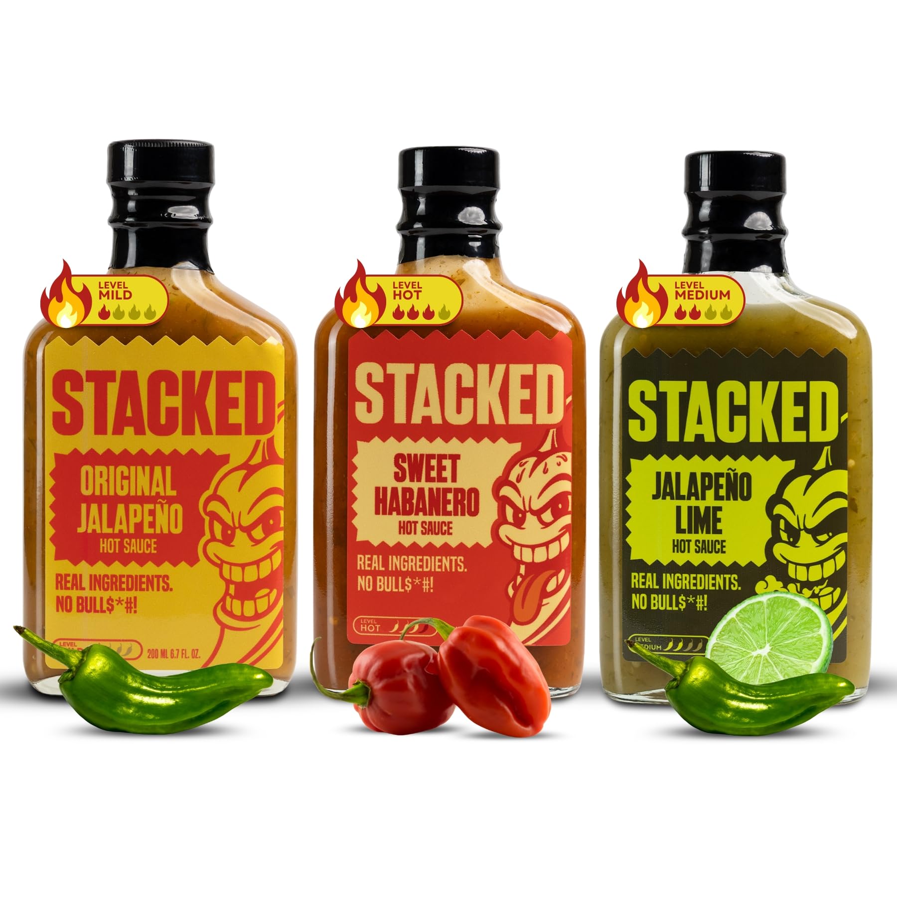 Amazon.com : Stacked Hot Sauce Variety Pack - Original Jalapeño