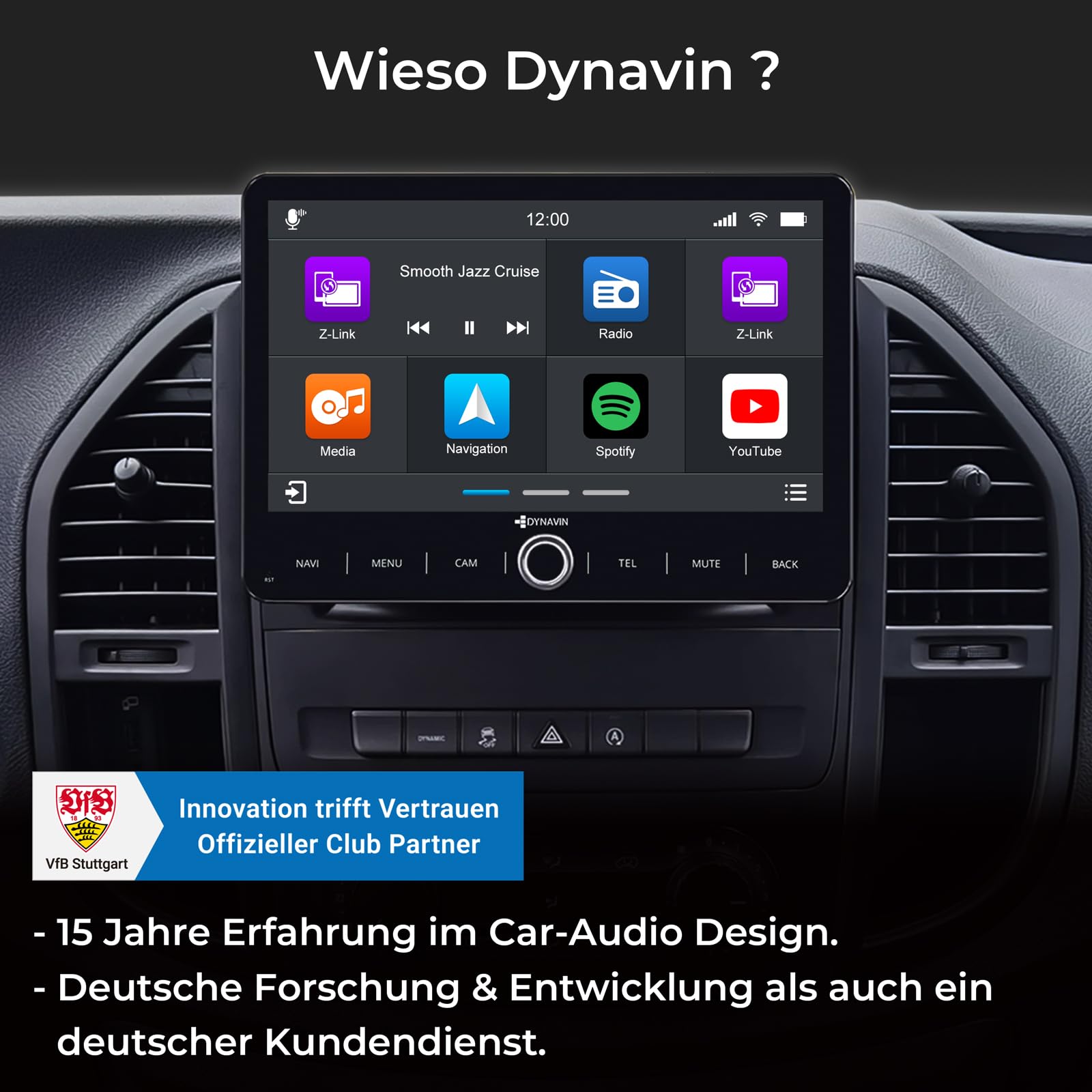 DYNAVIN Android Autoradio Navi für Mercedes Sprinter Vito Viano W639 A Klasse: 10,1 Zoll Radio mit Wireless Carplay und Android Auto | Head-up Display | Inkl. DAB+; D9-MB10V Premium Flex
