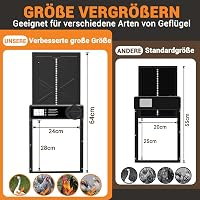 INNOLAND Automata Csirkeajtó - Extra Nagy Méretű, Időzíthető, Alumínium, Becsípődésgátlós, Vízálló Kijelzős, Akkumulátoros Tyúkól Ajtó Csirk 2
