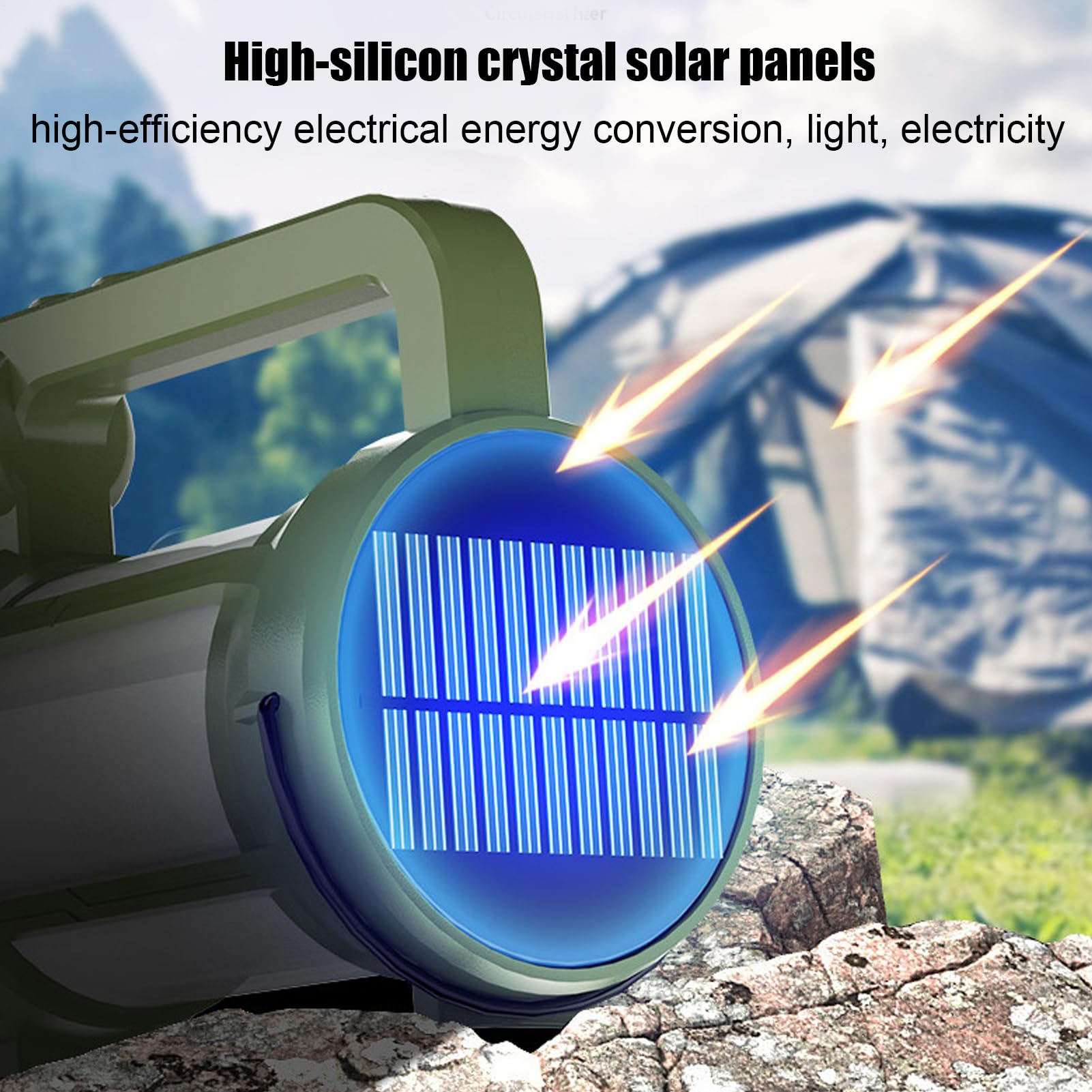 Lampa Obozowa LED Przenośna solarna latarka lampa ładowalna | Lampa Namiotowa Z Wentylatorem Na zewnątrz wewnątrz dom ogród patio podróż wędrówki wędkarstwo piknik