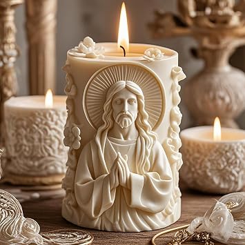 3D Jesus Candle Mold Resin Casting Silicone Molds | for Home Decor & Candle Making, Aromatherapy, DIY Home Decor Craft Mold