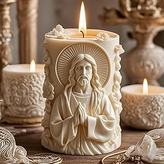 3D Jesus Candle Mold Resin Casting Silicone Molds for Home Decor & Candle Making, Aromatherapy, DIY Home Decor Craft Mold
