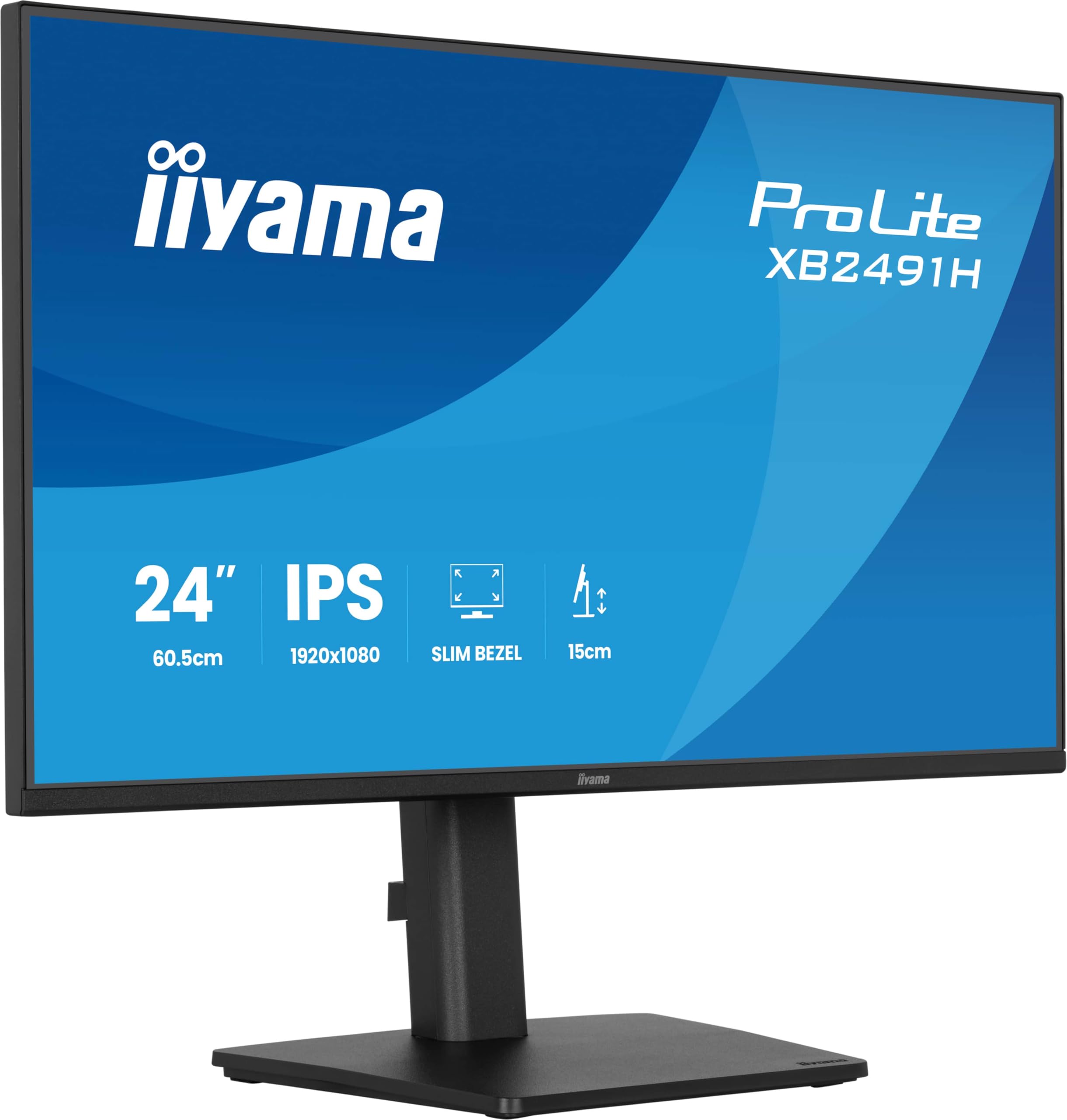 iiyama Prolite XB2491H-B1 60,5cm 24" IPS LED-Monitor Full-HD 120Hz HDMI DP Höhenverstellung Pivot Slim-Line Adaptive Sync Energieklasse C schwarz