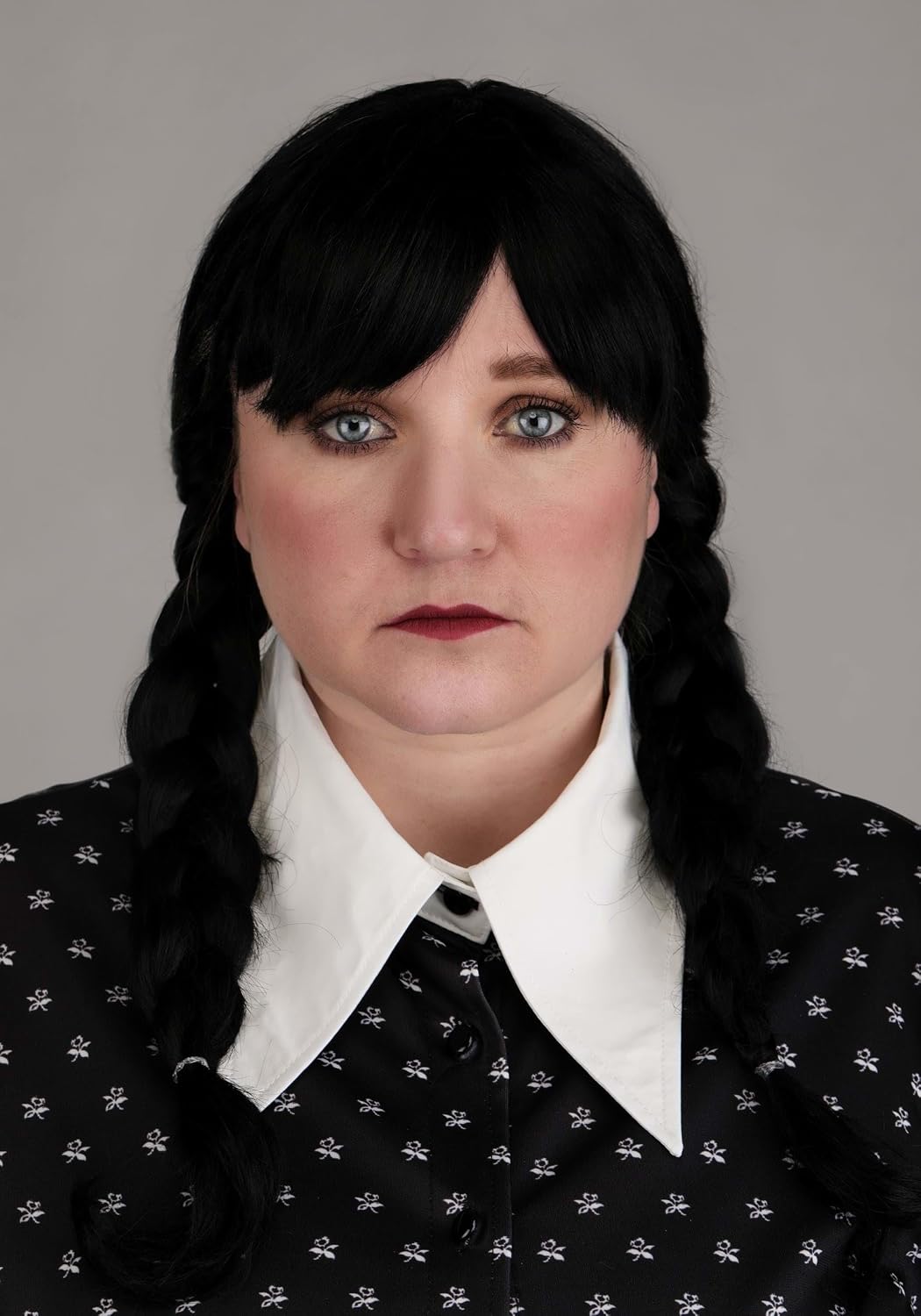 Plus Size Wednesday Addams Polka Dot Costume for Women | Halloween Party Outfit | Gothic Movie & TV Show Character Dress