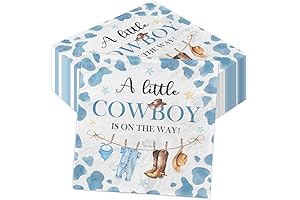 Cowboy Party Decorations-40pcs Little Cowboy Baby Shower Napkins