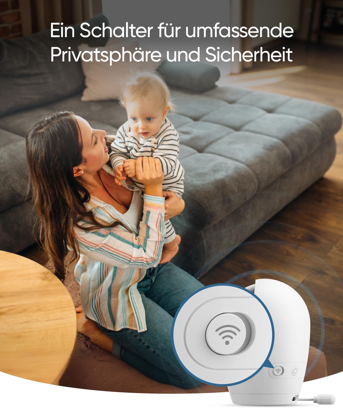 Kamera do monitorowania niemowląt, eufy E20, niania elektroniczna, rozdzielczość 2K, wyświetlacz 5 cali (720p), połączenie hybrydowe, sterowanie przez Wi-Fi i bez Wi-Fi, funkcja obrotu i pochylenia