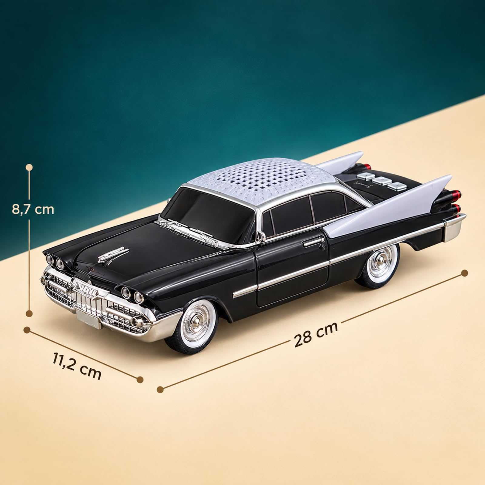 Doni Bomboniere Haut-parleur Bluetooth pour voiture, vintage, rétro, portable, sans fil, Bluetooth 5.0, stéréo, TWS, USB, carte TF, AUX, mini enceinte audio pour la maison, les voyages, les fêtes