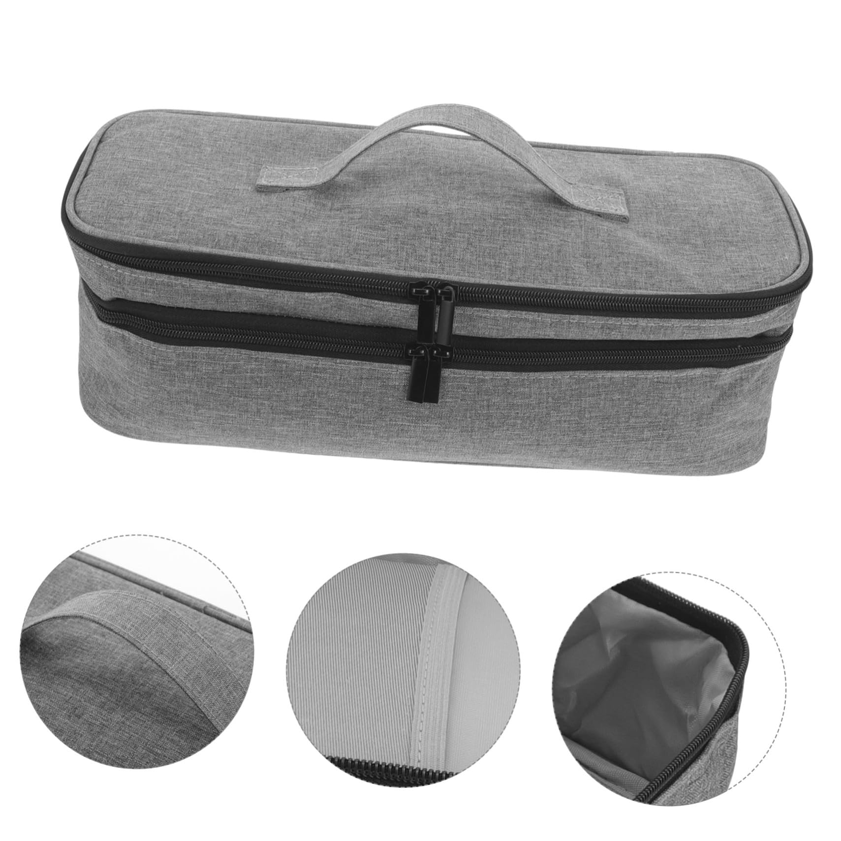 PLAFOPE Borsa Viaggio per Asciugacapelli e Arricciacapelli Organizer Doppio per Strumenti per Capacità Design Integrato e Resistente Custodia Portatile per Styling in Viaggio Grigio