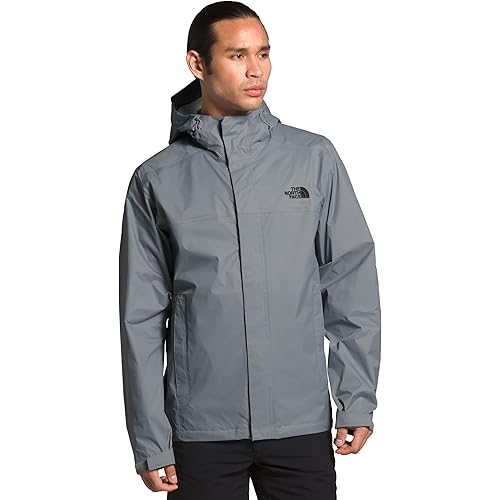 THE NORTH FACE Men’s Venture 2 Waterproof Hooded Rain Jacket (Standard and Big & Tall Size), Mid Grey/Mid Grey/TNF Black, Large