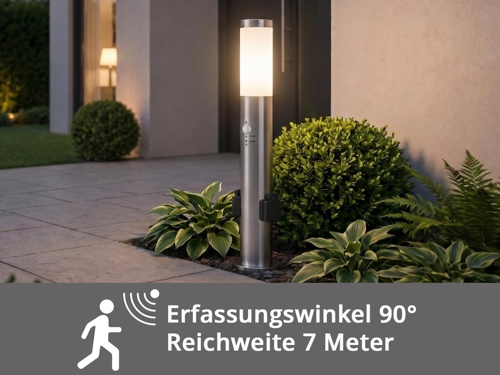 meineWunschleuchte Außen Wegeleuchte 60cm, E27, Außenbeleuchtung