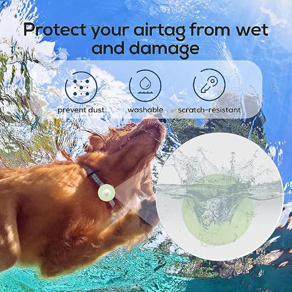 PKQTOP Funda de Silicona para Apple Airtag,Funda de Compatible para Airtag Pet Collar, Carcasa Protectora para Perro Gato Collar - 3