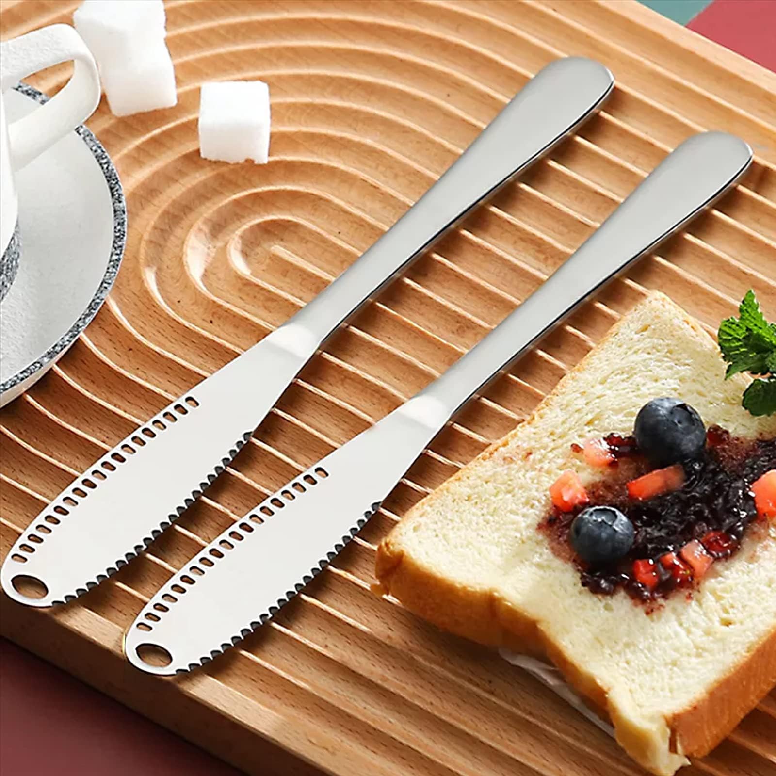 Cuchillo de Mantequilla,2 PCS 3 en 1 Esparcidores de Mantequilla de Acero Inoxidable Rallador de Crema Multiusos Utensilios de Cocina para Rebanar Pan Queso Y Cortar Crema
