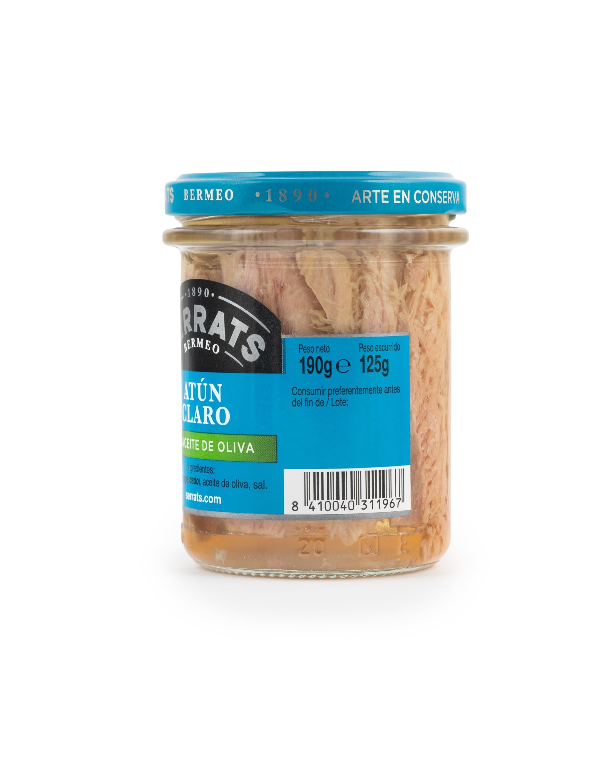 CONSERVAS SERRATS – Tonno in Olio d'Oliva Selezionato - 6 Vasetti x 190g (Totale: 1140g) - Lavorazione Artigianale dal 1890 - Senza Glutine - Ricco di Omega 3 – Gourmet