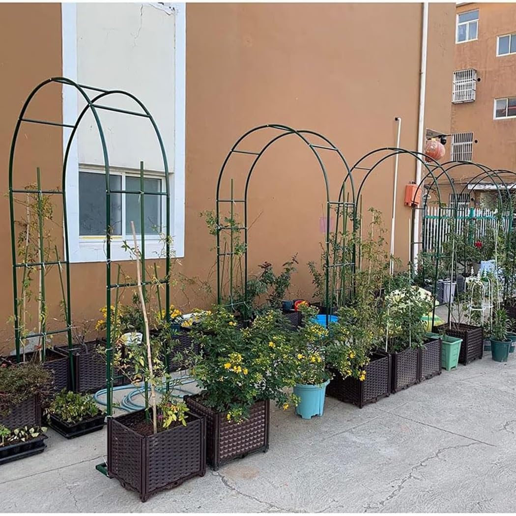Grande arco da giardino in metallo per piante rampicanti, per matrimonio, pergolato, traliccio, resistente, verde scuro, arco per rose, 280 x 220 cm, larghezza 120/180/260/300/350 cm