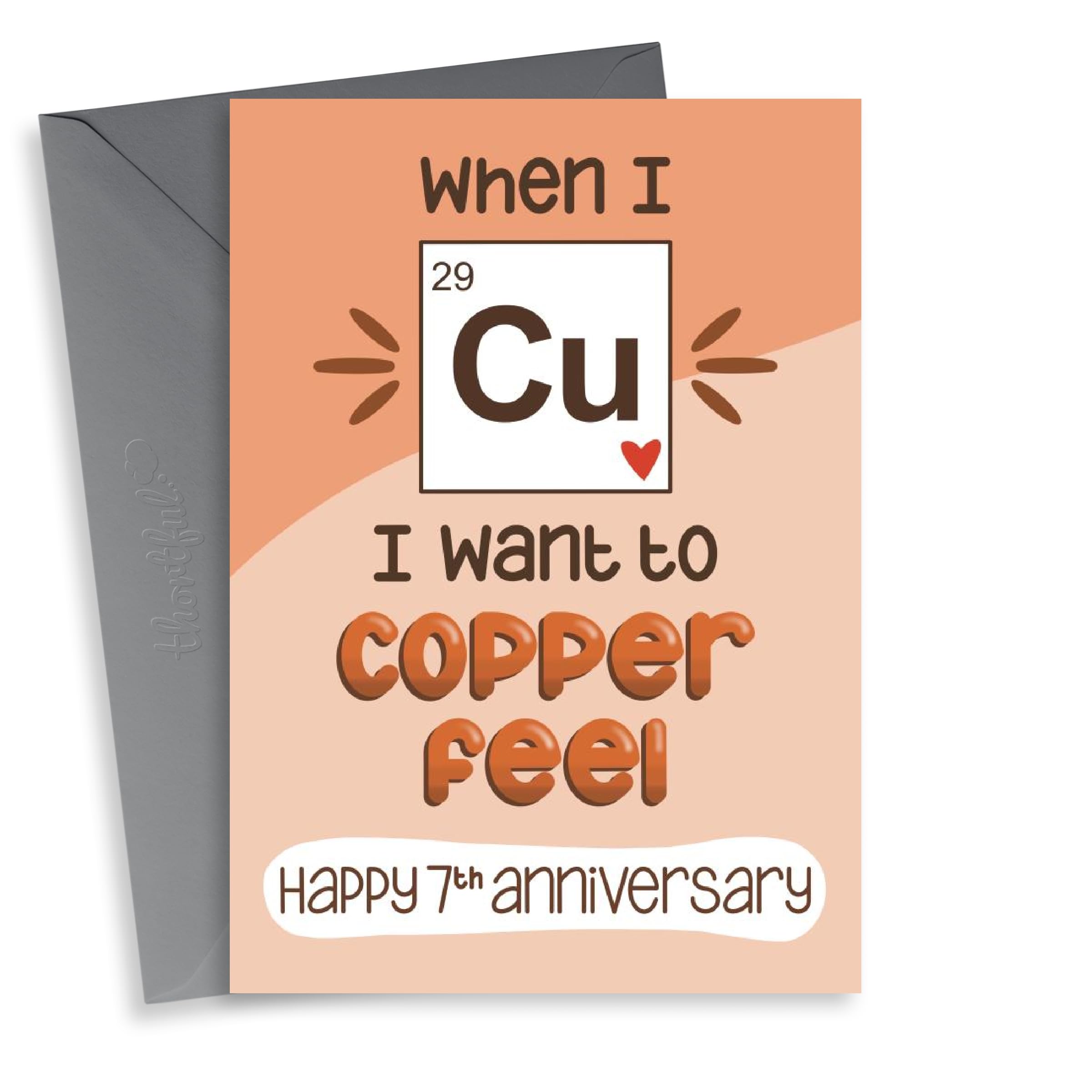 Funny Copper Anniversary Card For Husband Or Wife - 7th Anniversary - Cop A Feel