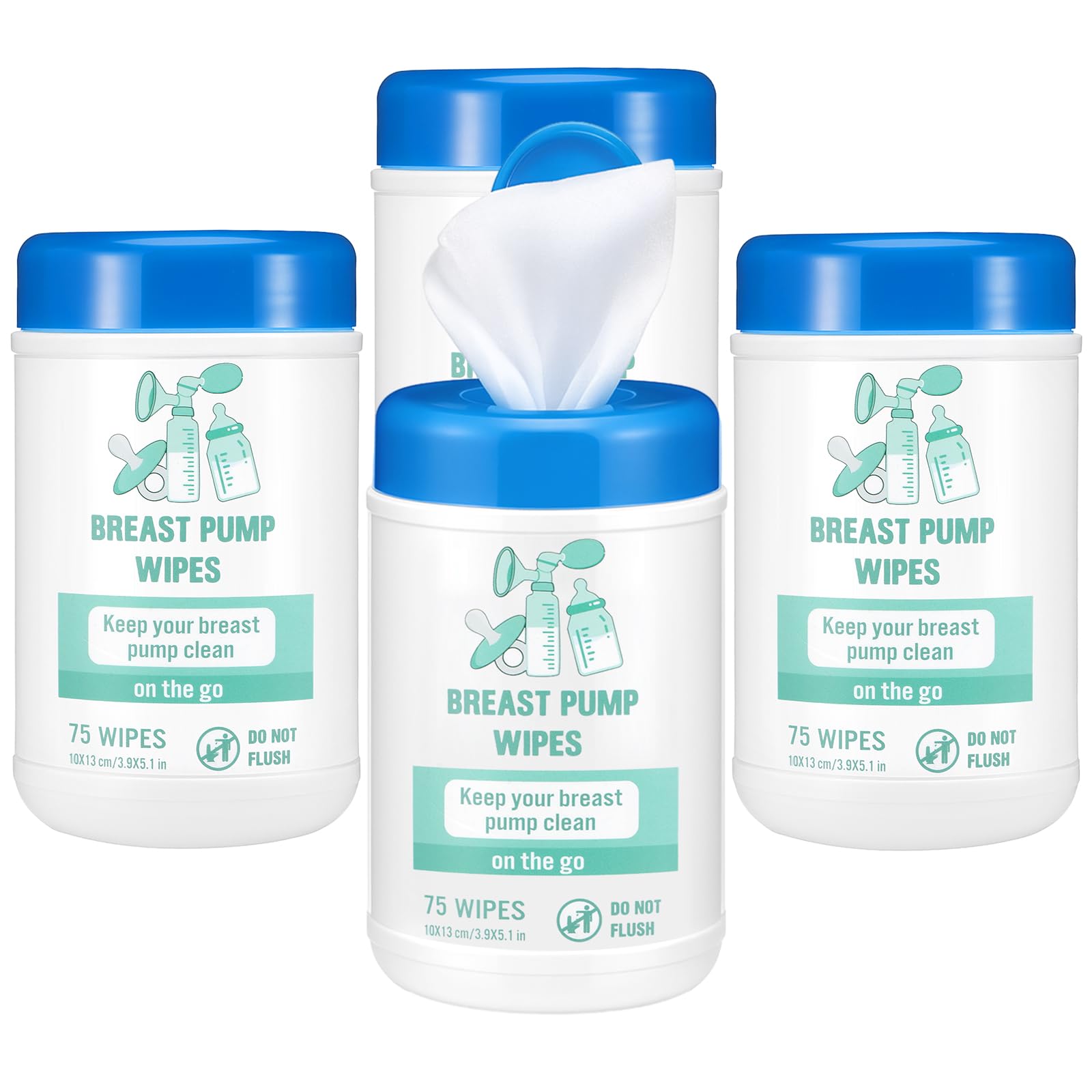 4 Pack Breast Pump Cleaning Wipes 300 Count Pacifier Bottle Wipes