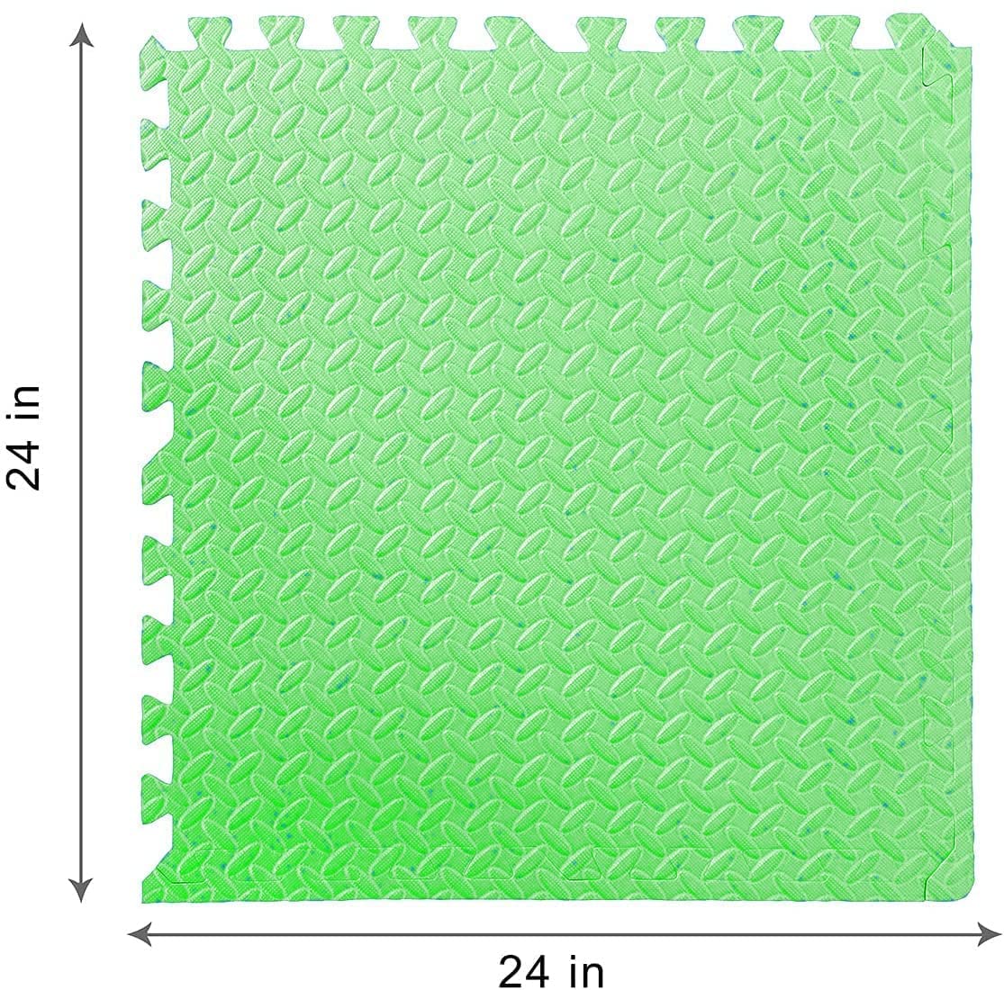 GSQUARE Fitness Puzzle Mat, Gym Floor Mat, Exercise Mat, EVA Foam Interlocking Tiles, Protective Flooring for Gym Equipment and Workouts, 12mm Extra Thick (Green, 4pcs - 16 Square Feet) 1