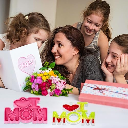 Miniatura 6 de JHYlilia Juego de 75 moldes de resina para pendientes de corazón de amor para el día de la madre el día de San Valentín molde de epoxi de silicona