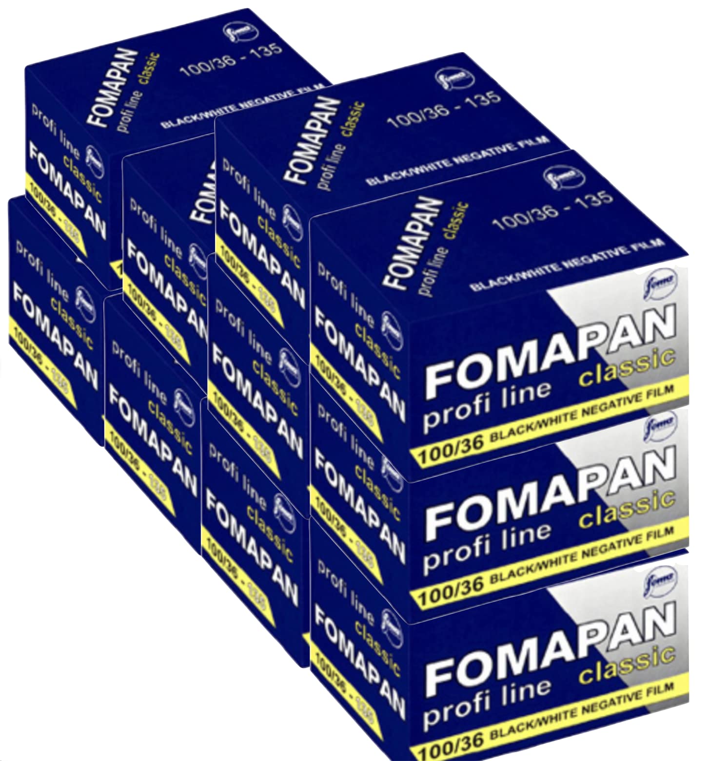 FOMAPAN Classic 100 135/36 - Juego de 10 películas para Fotos pequeñas, Color Blanco y Negro