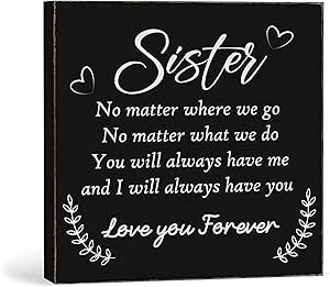Plaque "Sister Love You Forever" - Cadre Décoratif Pour Sœur, Cadeau D'anniversaire émouvant