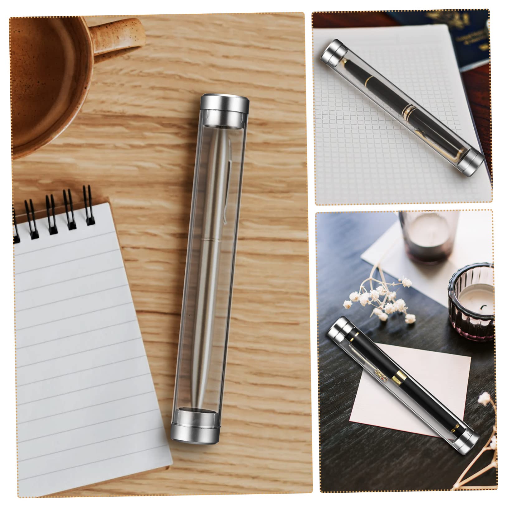 Operitacx 10 Ensembles Plumier Pot Crayon Etui Penien Pot De Crayon Stylo Conteneur De Stockage Sortie Boite Rangement Plastique Tube Acrylique Clair Tube D'affichage À Stylet 10 Pièces X 10